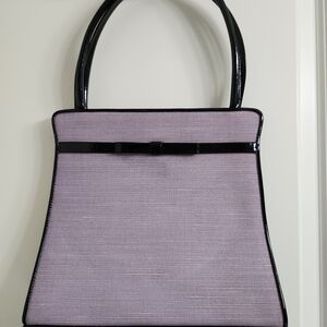Classic Lavender Purse with Black Patent Trim